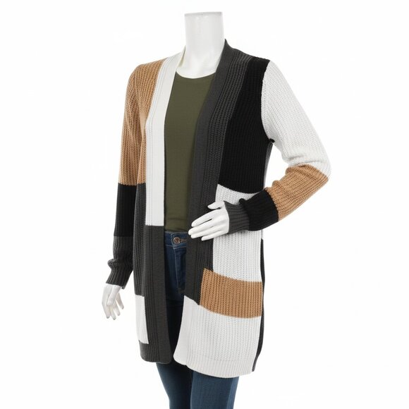 Fortune Ivy Edwina Cardigan Women M Open Front Longline Cozy Chic - Picture 4 of 14